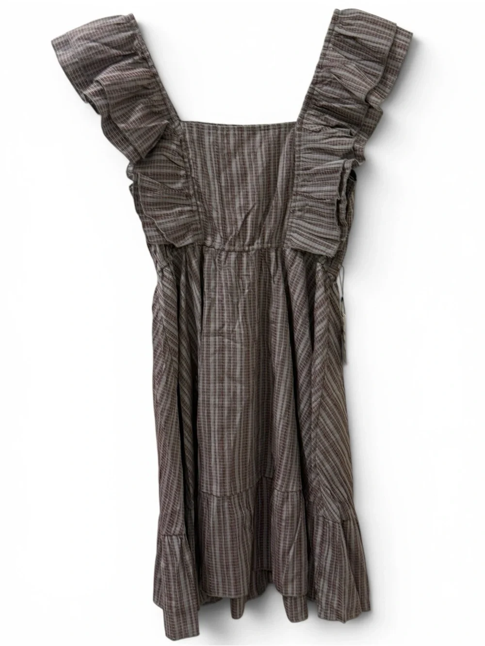 Mia Joy Maude Dress Pebble Beach Textured Smocked Ruffle Babydoll Mini Small NWT